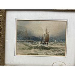 A Smith (British 19th/20th century): Fishing Boats off the Coast, pair watercolours signed 13cm x 19cm (2)