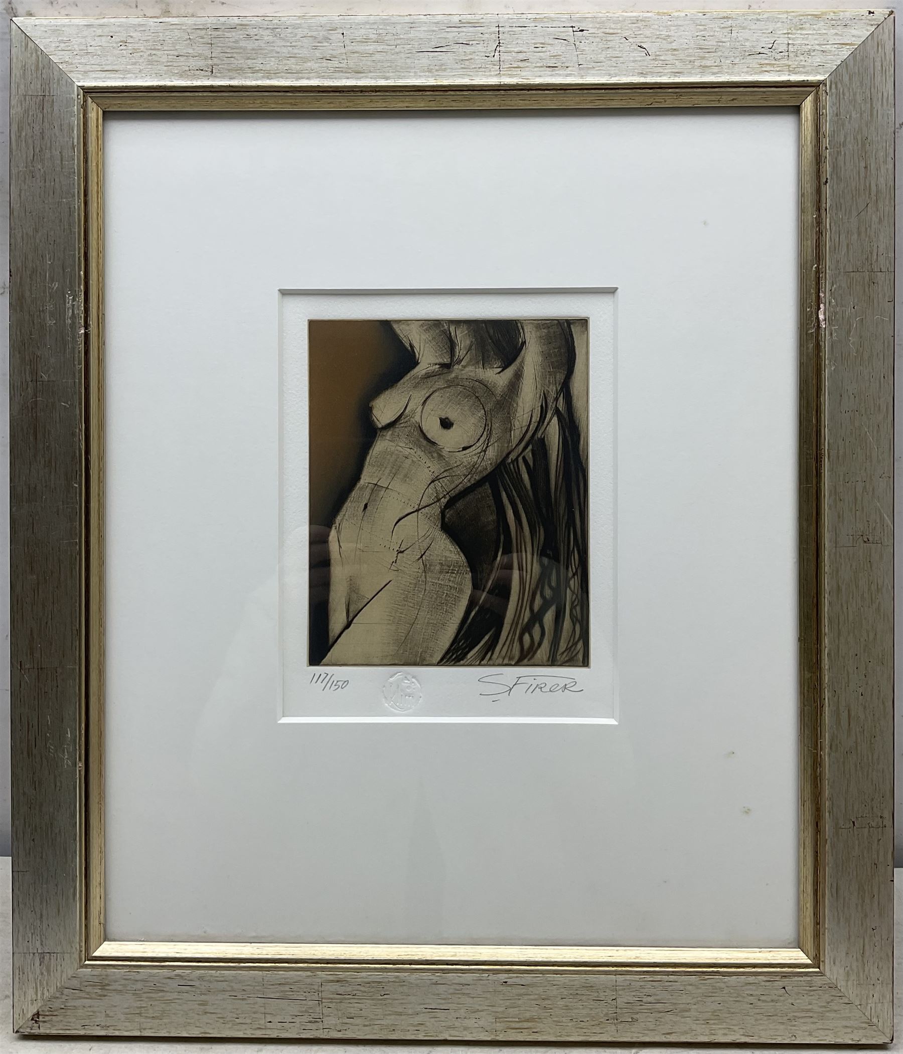 Sergei Firer (Russian 1954-): Nude Studies, set of three limited edition colour etchings signed and numbered in pencil, with blindstamp, 18cm x 15cm (3)
