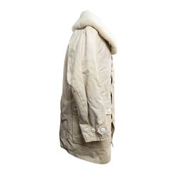 Swedish army field coat, M1909, with a sheepskin lining White 