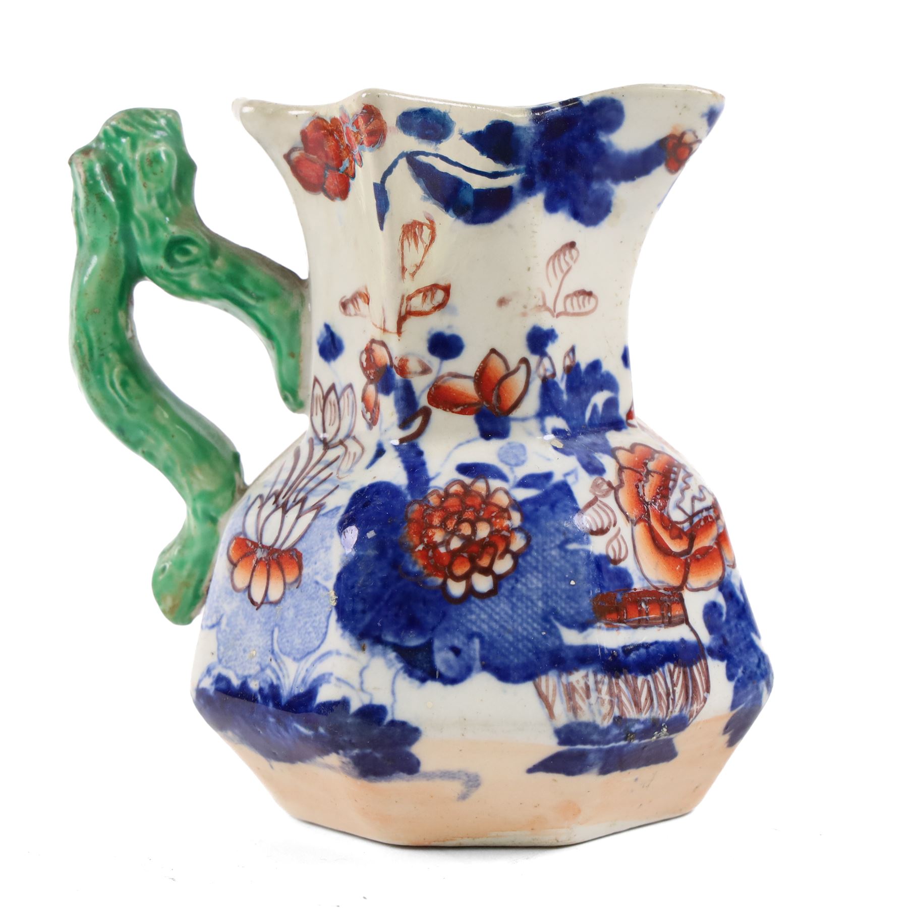 Collection of 19th century Masons ironstone ceramics, comprising cider mug, incense burner, jug and chamber pot  