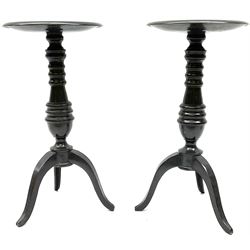 Pair early 20th Century brass stands, H25.5cm