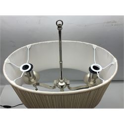 Chrome candelabra style table lamp with shade, H76cm