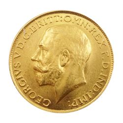 King George V 1918 gold full sovereign coin, Melbourne mint