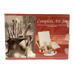 Complete art set; 'painter's case with full accessories for creating working with acrylics paints' in original box 