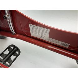 Red child's tin-plate pedal car with chrome detail, by Posh Paddles, Scarborough, H56cm, L80cm