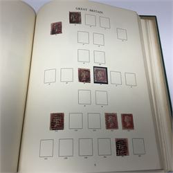 Great British Queen Victoria and later stamps, including perf penny reds, half penny 'bantam', King George V half crown seahorse, Queen Elizabeth II pre-decimal issues etc, housed in a green 'Windsor Album'
