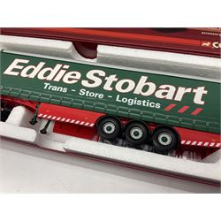 Corgi Eddie Stobart - three Hauliers of Renown lorries; CC13722 Scania R Fridge Trailer; CC15202 MAN XLX; and CC15207 MAN TG-X (XL) Fuel Tanker; all boxed (3)