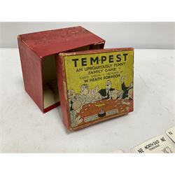 The Tempest, An Uproariously Funny Family Game, boxed family table game, with cards specially designed by W Heath Robinson, Thomas De La Rue & Co, c1930, with original rules sheet