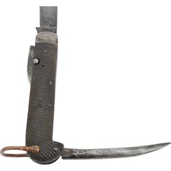 Military jack knife, by Wade and Butler, marked with broad arrow, together with military duel purpose torch and water bottle in webbing carrier