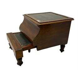 Victorian mahogany box, hinged top with sliding step