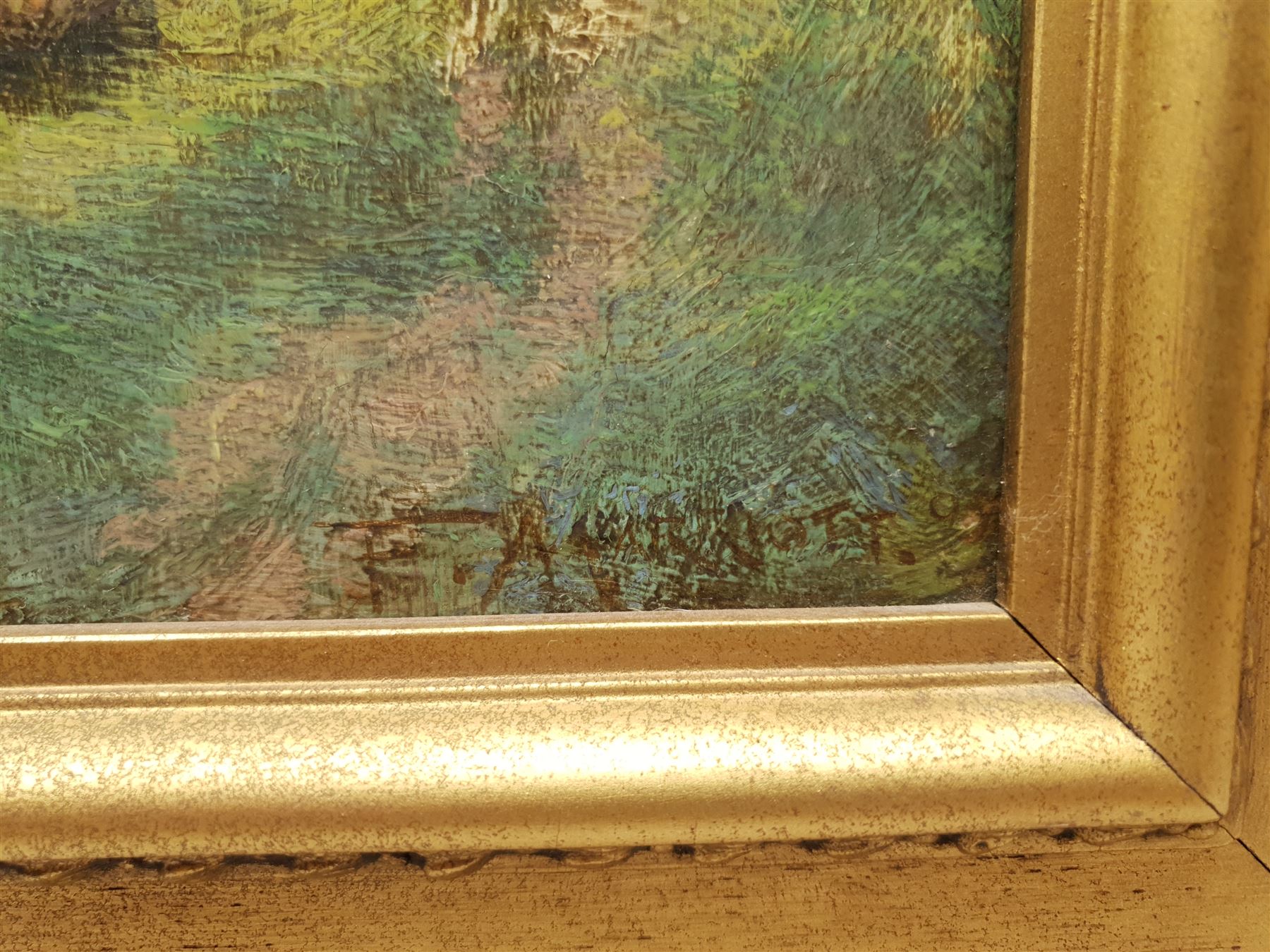 Frederick Marriott (British 1860-1941): 'La Riviere Dordogne' - Cattle Watering, oil on canvas signed, titled on stretcher verso 35cm x 49cm