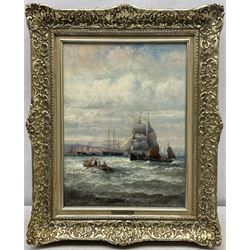 William Anslow Thornley (British fl.1858-1898): A Busy Shipping Lane, oil on canvas signed 39cm x 29cm