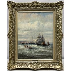 William Anslow Thornley (British fl.1858-1898): A Busy Shipping Lane, oil on canvas signed 39cm x 29cm