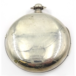  Victorian silver pair cased verge pocket watch by Row of Alton no 23746, case by JBWW London 1847  
