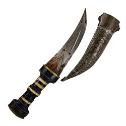 Model cannon, together with Kukri, copper power flask etc 