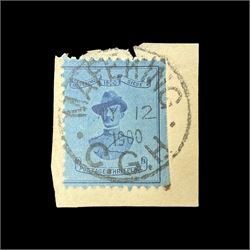 Second Boer War interest, General Baden Powell 1900 threepence stamp, used with 'Mafeking 1900 C.G.H' postmark, on piece 