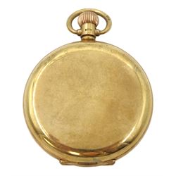 Early 20th century 9ct gold Prima 'Philex Lever' full hunter presentation pocket watch, white enamel dial with Roman numerals and subsidiary seconds dial, case by Dennison, Birmingham 1935