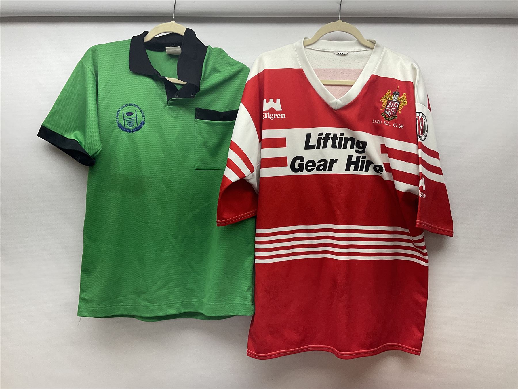 Eighteen Rugby League shirts, including Wigan, Leeds, Warrington and Huddersfield, etc and a Scotland international shirt