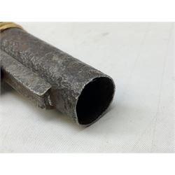 Composed decorative percussion action sporting gun, the 79cm barrel with ramrod under and Indian style studded stock L124cm overall