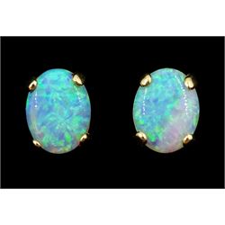 Pair of 14ct gold opal stud earrings