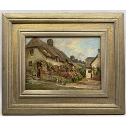 Robert Payton Reid (Scottish 1859-1945): 'A Cottage near Dartmoor - Lustleigh', oil on board signed, titled verso 24cm x 35cm 
Provenance: exh. Forrest McKay, Edinburgh, June 1990, label verso; from the artist's daughter