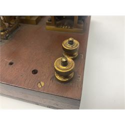 GPO telegraph morse code machine, marked GPO 10235 and Baseboard.S.C.MKII, in wooden carry case, case H16cm, L26cm 