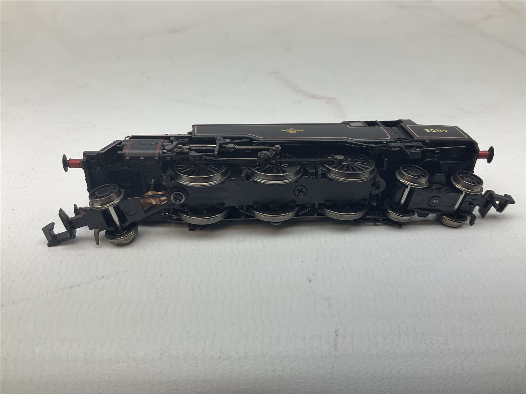 Graham Farish by Bachmann 'N' gauge - Class 4F 0-6-0 locomotive no.43875, Class 3F 0-6-0 'Jinty' locomotive no.47314, Fairburn 2-6-4 tank locomotive no.42073 and Standard Class 4MT 2-6-4 locomotive no.80119 (4)