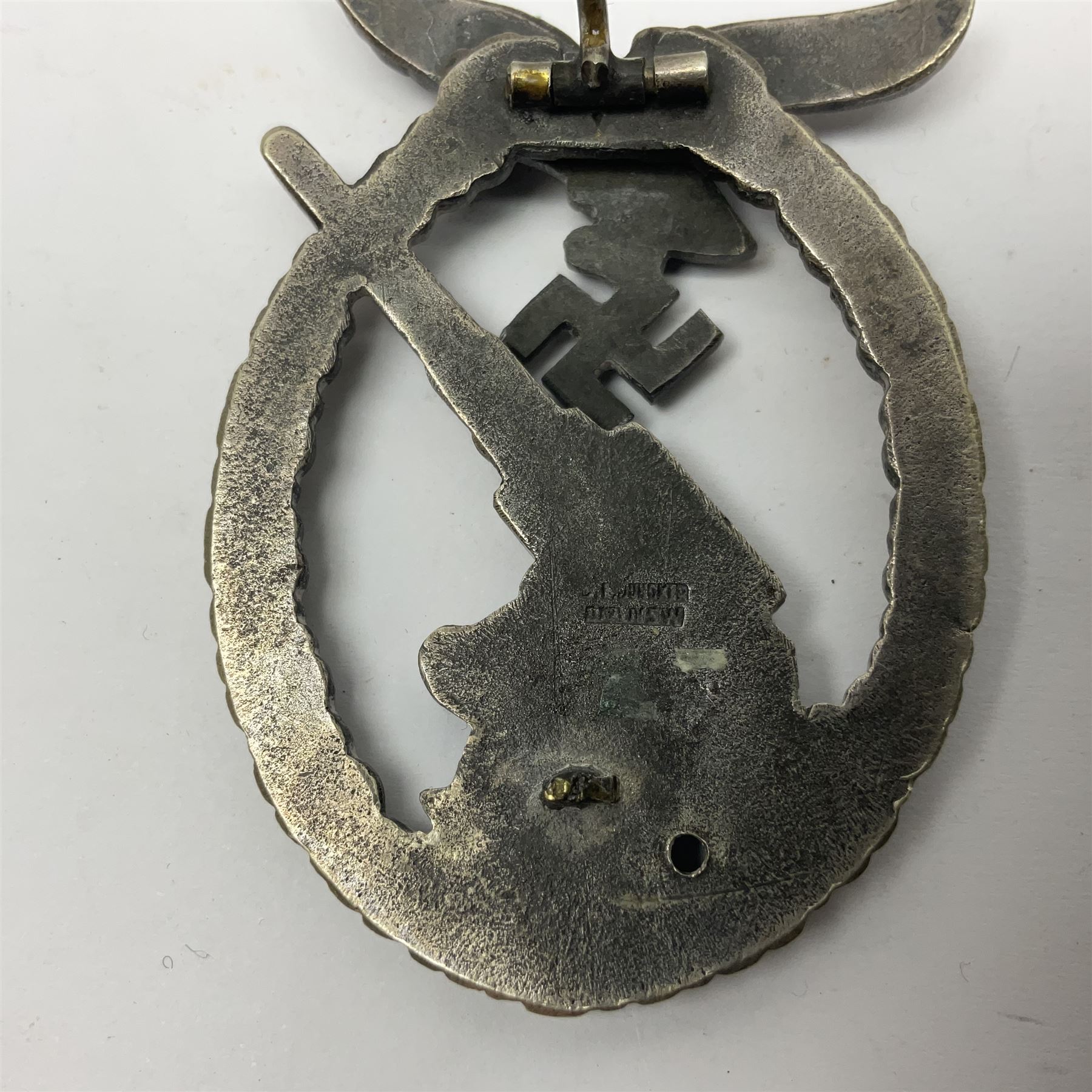 WWII German Luftwaffe Flak badge, indistinct maker's mark stamped under pin