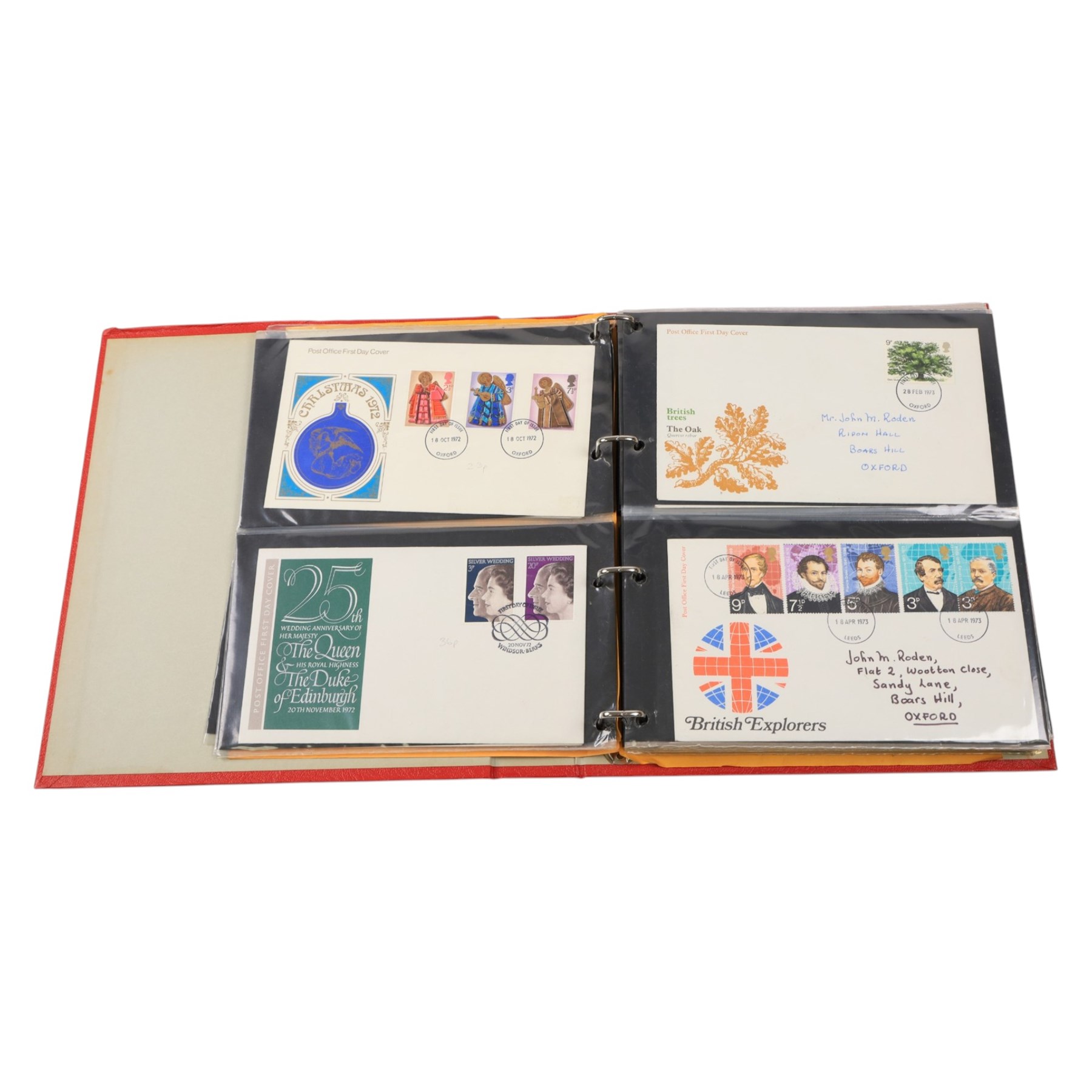 Great British and World stamps, first day covers, air mail covers, etc, in four folders and loose, in two boxes