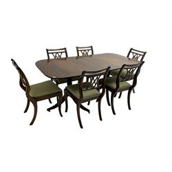 Regency design mahogany twin pedestal di