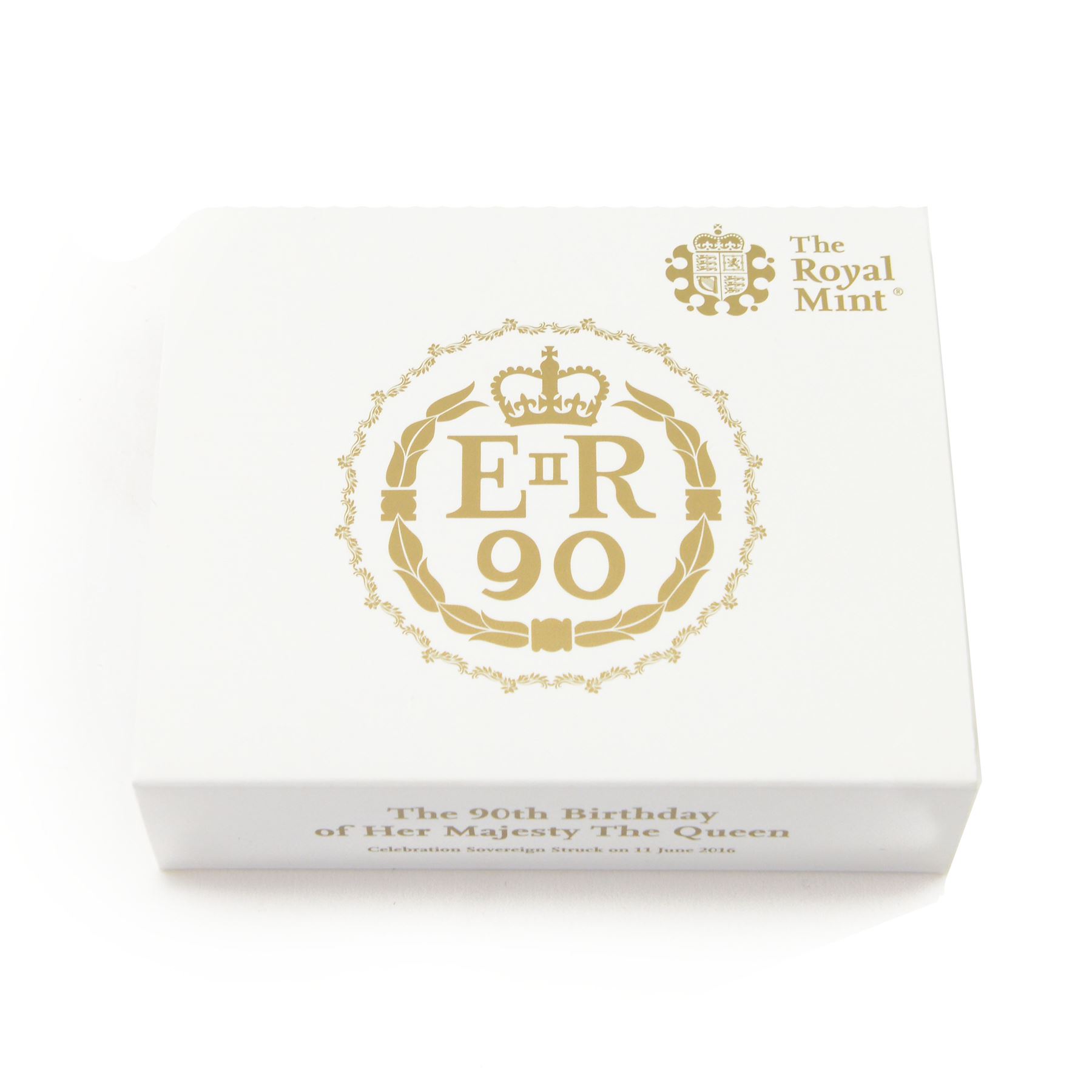 The Royal Mint United Kingdom 2016 'The 90th Birthday of Her Majesty The Queen' gold brilliant uncirculated full sovereign coin, 'Struck on 11 June 2016', cased with certificate