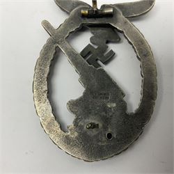 WWII German Luftwaffe Flak badge, indistinct maker's mark stamped under pin