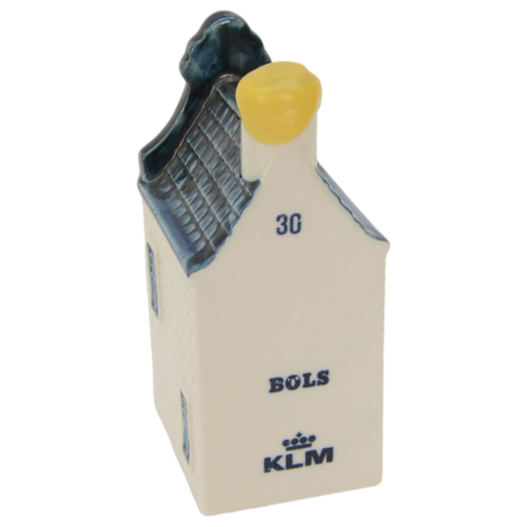 Eighteen KLM Miniatures, each blue Delft house form miniature produced exclusively for KLM Airlines by Bols Amsterdam, most with contents  
