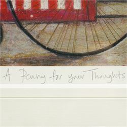 Sam Toft (British 1964-): 'Room with a View' 'Tea for Two' 'On the Edge of the Sand' and 'A Penny for your Thoughts', set five colour prints, two limited edition signed and titled in pencil max 34cm x 86cm (5)