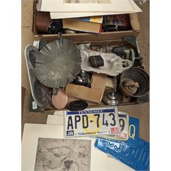 Harry Potter books, Metamatec clocks, Hartmann German binoculars, pewter, Golly enamel badges and other collectables