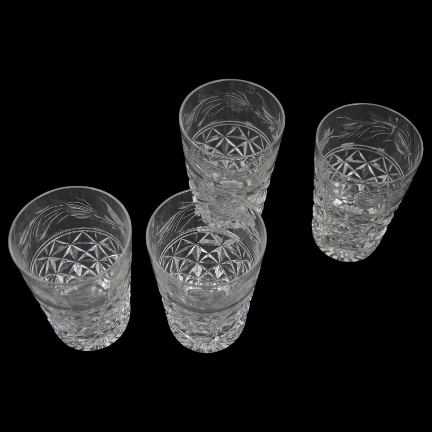 Stuart Crystal Mansfield pattern drinking glasses, including hock glasses, sherry glasses and wine glasses, together with a matching water jug (42)