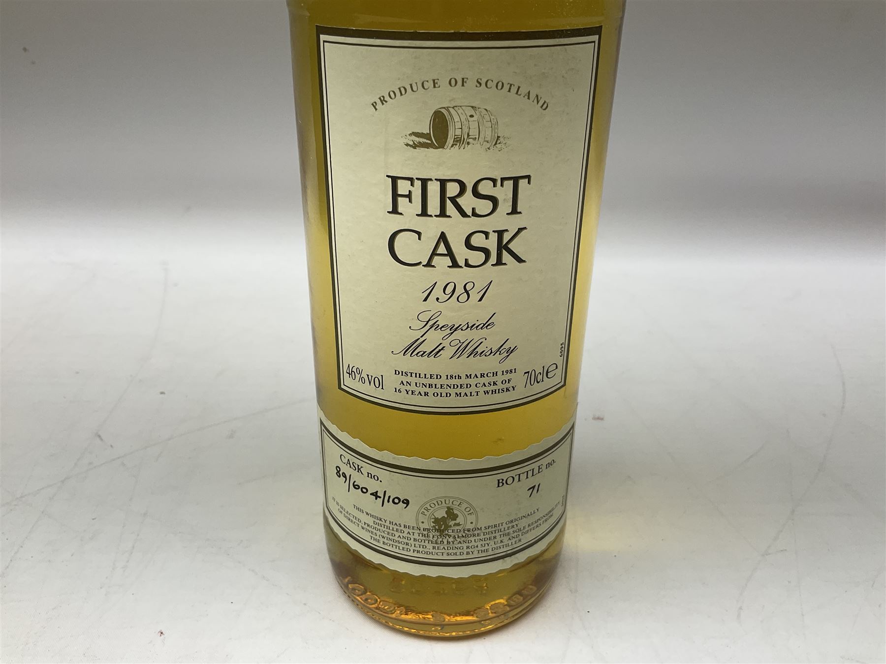 Convalmore 1981, 16 year old first cask Speyside single malt whisky, 70cl, 46% vol