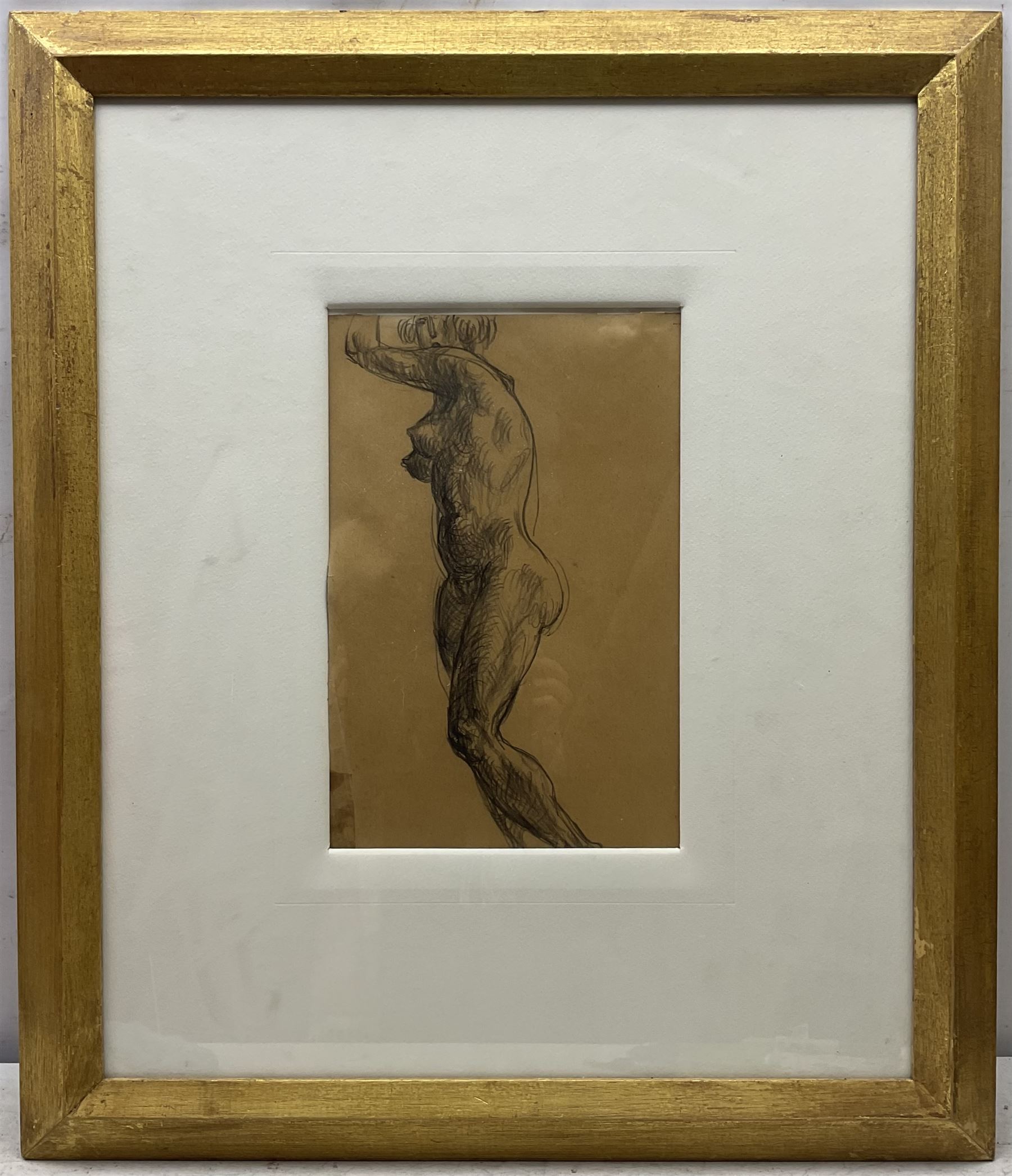 John Christopher 'Kit' Wood (British 1901-1930): Female Nude, charcoal on buff paper unsigned 30cm x 19cm 
Provenance: private collection; exh. 'Christopher Wood - Exhibition of Complete Works', New Burlington Galleries, London, March - April 1938, facsimile labels verso