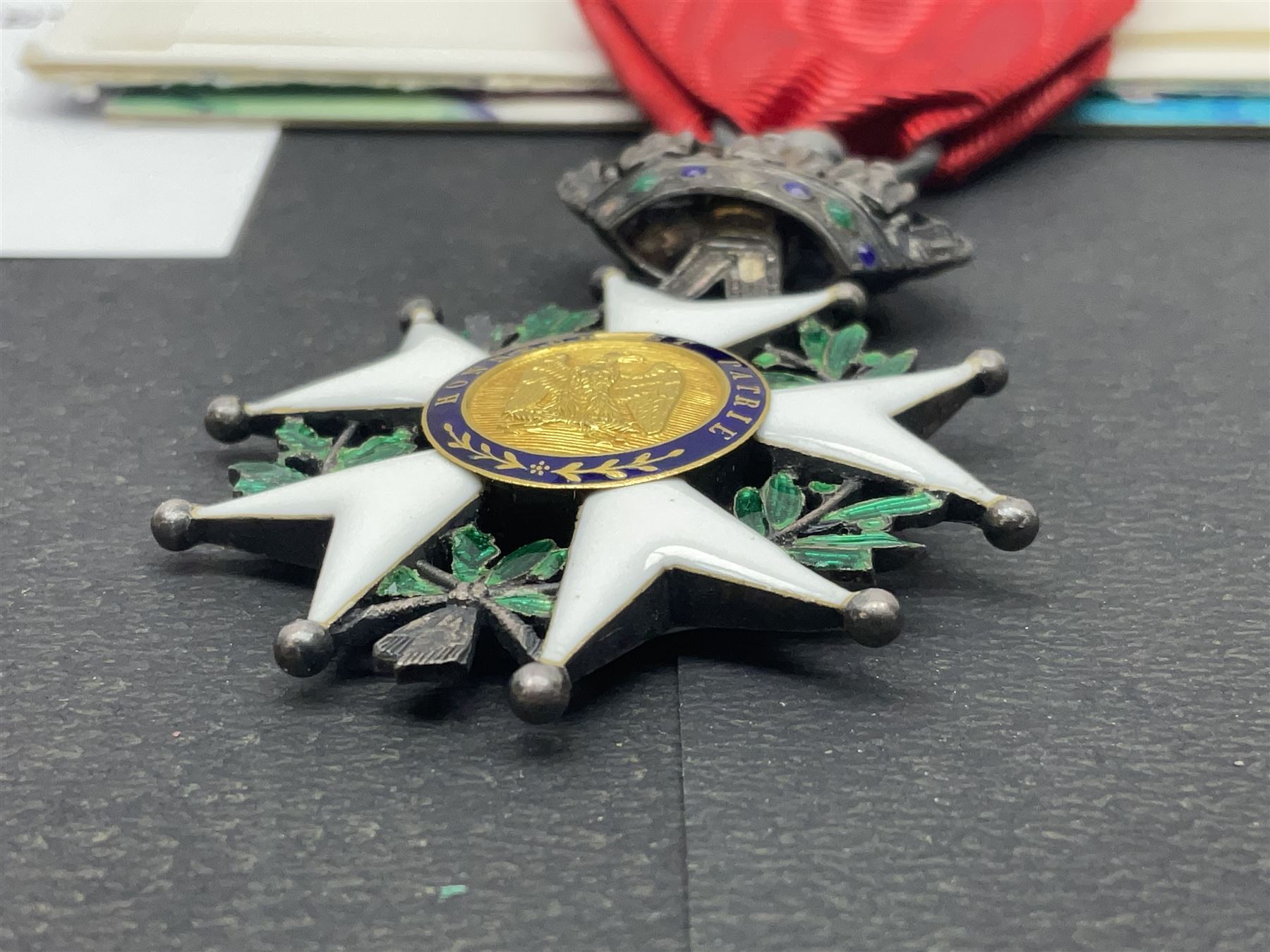 French 2nd Empire Legion of Honour (Legion d'Honneur) Chevaliers enamelled medal with ribbon