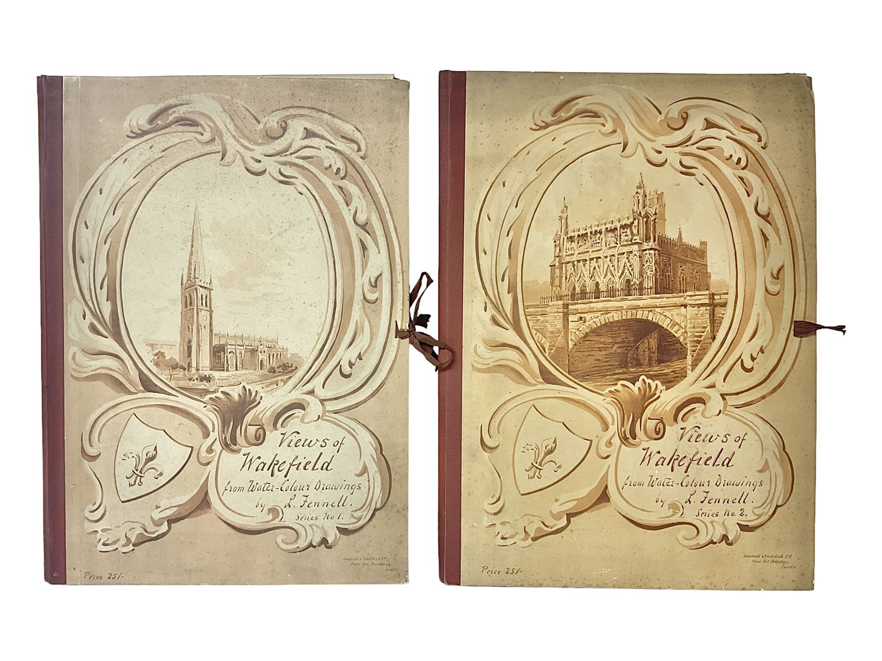 Louisa Fennell: 'Views of Wakefield', two volumes of unbound chromolithographs (2)