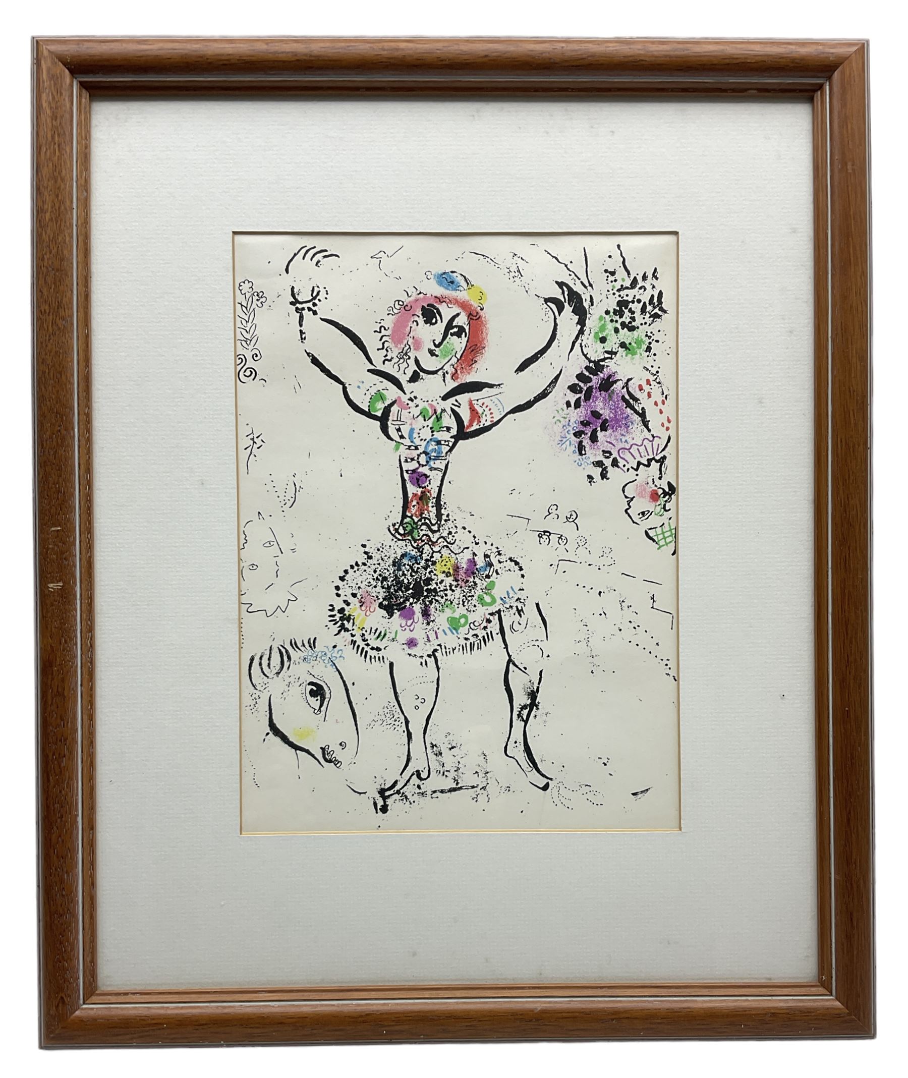 After Marc Chagall (French 1887-1985): 'La Jongleuese' (The Juggler), original colour lithograph pub. Mourlot Paris 1960, 32cm x 23cm