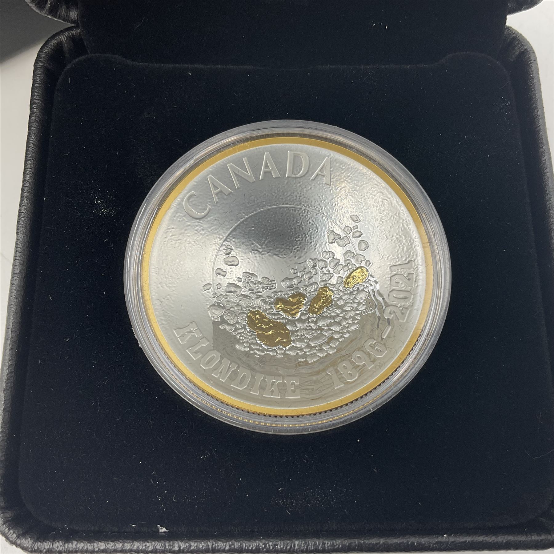 Royal Canadian Mint 2021 '125th Anniversary of the Klondike Gold Rush Panning for Gold' fine silver twenty-five dollar coin, cased with certificate
