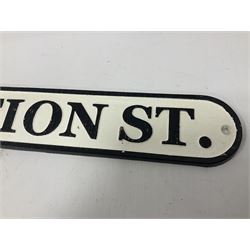 Cast iron street sign, 'Coronation Street', L62cm