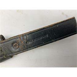 German ERN Wald-Solingen Art Deco style hunting knife with 13cm Bowie type blade and chrome fittings with antler grip; in leather sheath L24.5cm overall; and Bianchi Rastignano Aeronautica Militare combat knife with 15.5cm Bowie type saw-back blade and stacked leather grip (2)