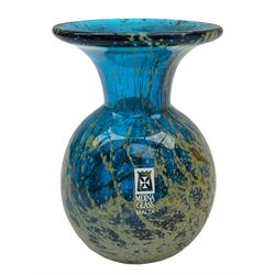 Mdina glass vase in the Sea & Sand pattern, signed to base, H10cm
