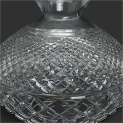 Waterford glass table lamp of baluster form with dome shade and hobnail cut decoration H36cm
