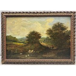 Henry Jutsum (British 1816-1869): Walking at Dusk, oil on canvas signed and dated '60,  39cm x 60cm 