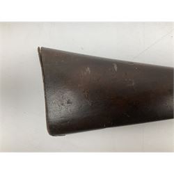 19th century 12-bore single barrel shotgun with Krnka/Werndl type action (converted from a percussion action rifle) with 77cm barrel, L122cm overall RFD ONLY