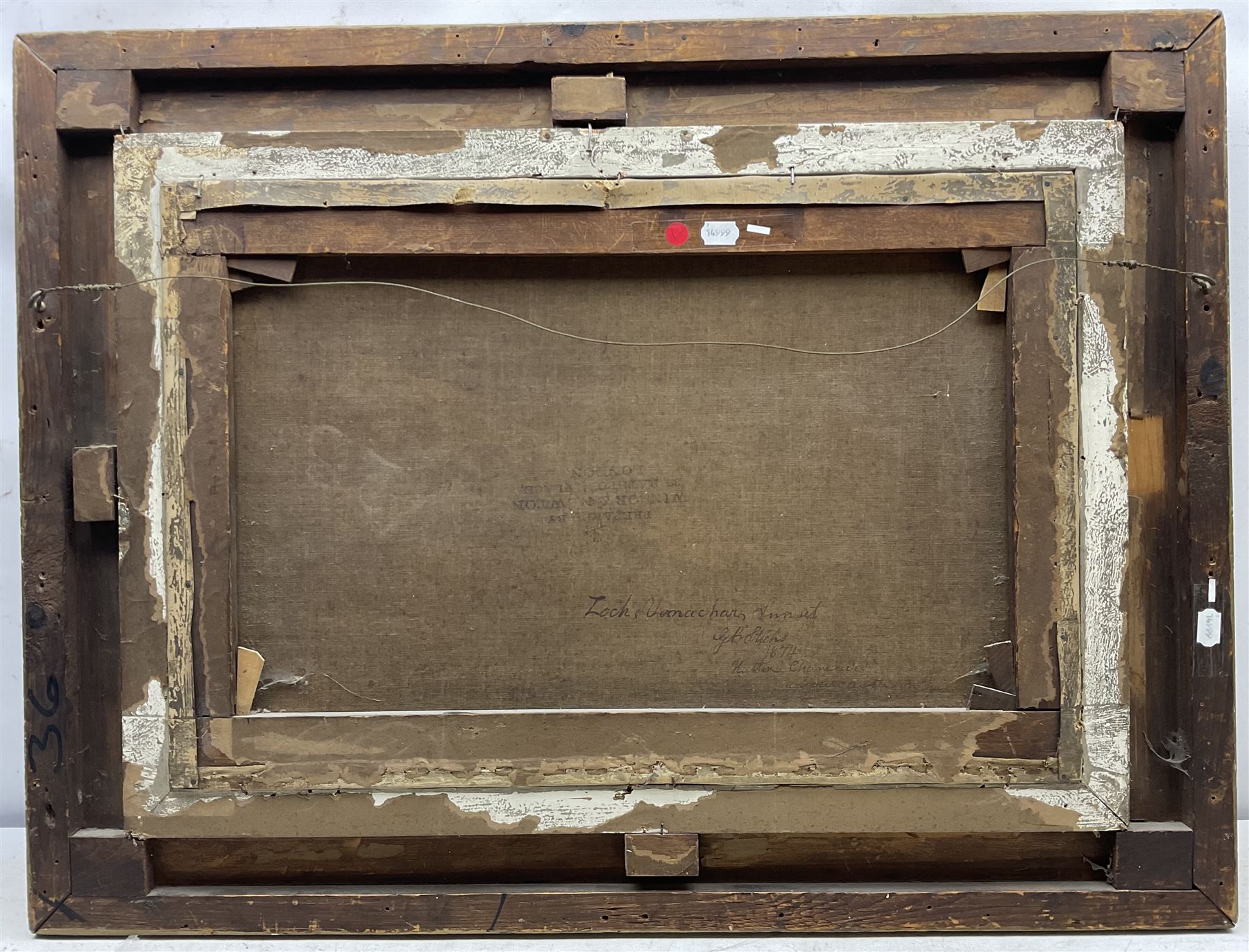 George Blackie Sticks (British 1843-1900): 'Loch Venachar - Sunset', oil on canvas, signed tilted and dated 1874 verso 50cm x 75cm 
Provenance: private collection, purchased Tennants 10th April 2008 Lot 1386