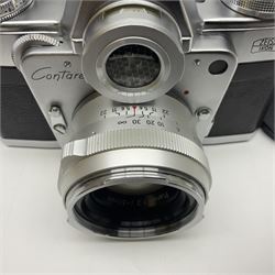 Zeiss Ikon Contarex Bullseye camera body, serial no. T92257, with 'Carl Zeiss planar 1:2 50mm' lens, serial no. 2374659, in Contarex ever ready case